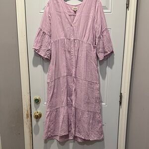 Pact Women's Pink Midi Dress